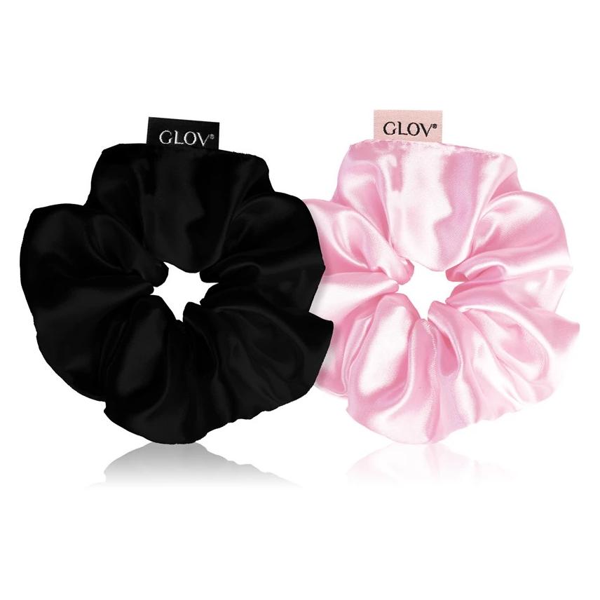 Glov Satin Scrunchies Satin Hair Ties S Pinkblack 2 Pieces (Haargummi Set) (65610304)