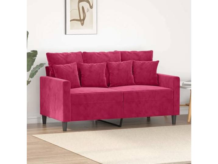HEFZGDB Weinrotes 2-Sitzer-Sofa 120 cm Samtstoff Polstermöbel mit Metallgestell, Bequemes Sitzgefühl durch Polsterung, Modernes Design für Wohnzimmer, Robustes Sofa für Erwachsene,