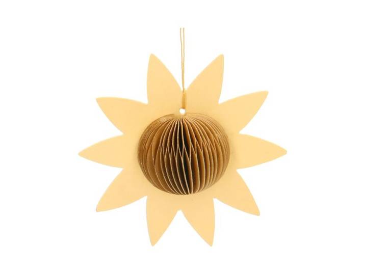 Hanger, zonnebloem, papier, honingraat, geel