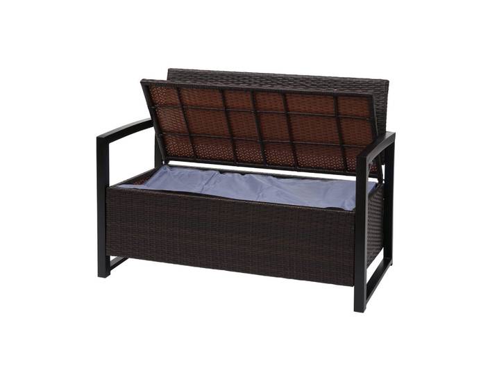 POLY-RATTAN 2ER SITZBANK Braun, Grün