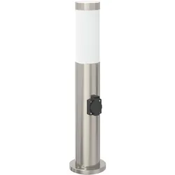 vidaXL Pollerleuchte mit Auslass 50 cm Edelstahl IP44