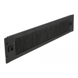 Delock 66346 19 Zoll Netzwerkschrank-Bürstenleiste 2 HE Schwarz