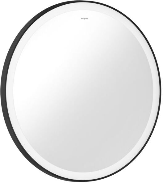 Hansgrohe Xarita Lite Q Spiegel 54966670 mit runder LED-Beleuchtung, mattschwarz, B 700 x H 700 x T 30 mm, 20 W