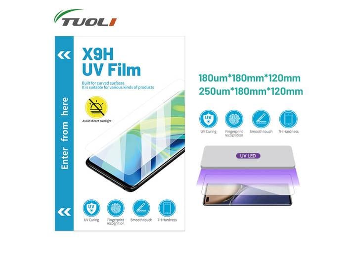 TUOLI-Film de verre UV HD X9H, protecteur anti-rayures, écran de durcissement sous vide, feuille 250um pour traceur de découpe, machine de découpe Hydrogel