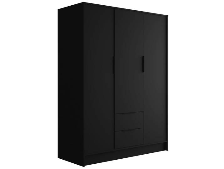 KLEIDERSCHRANK mit Flügeltüren KOLIN 150x200cm Schwarz