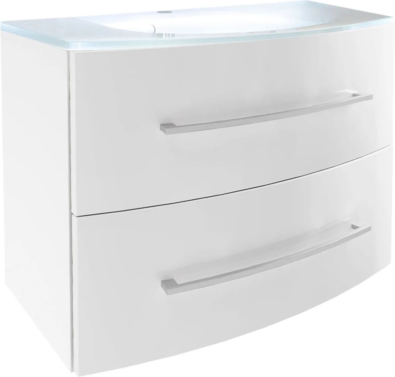 FACKELMANN VERONA Waschbecken mit Unterschrank 80 cm breit, Weiß, Waschbecken...