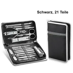 TPFBeauty Maniküre- & Pediküre-Set 21-teilig aus Kunstleder - Rosa