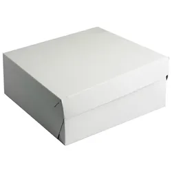 50 Tortenkarton PAP 25 × 25 × 10 cm weiß Kuchenkarton