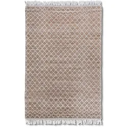 Webteppich Lennos 160 x 230 cm Polyester Beige