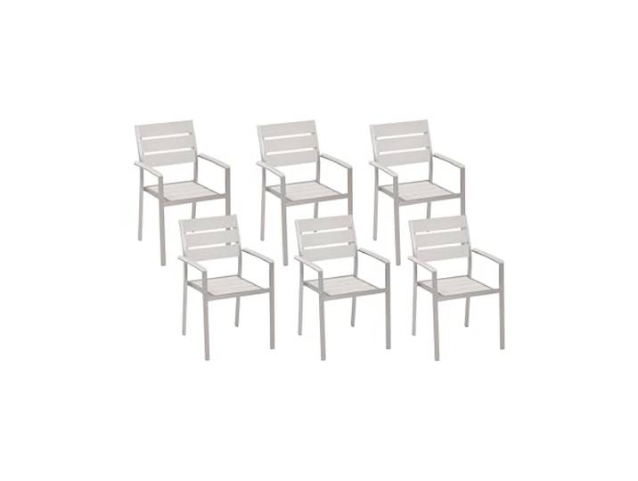 Beliani Gartenstuhl 6er Set weiß Zeitloses Design stapelbar Vernio