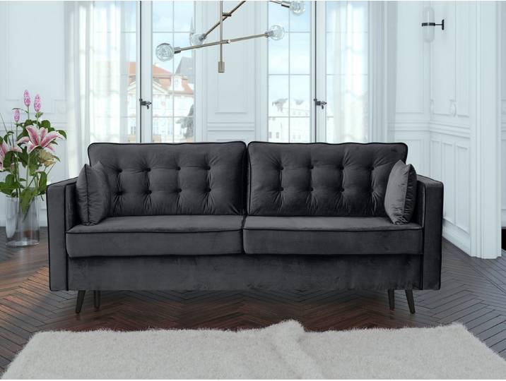 NACANAPA Sofa BACARDI, Elegante Steppung, lose Rückenkissen, Stilvolle, gesteppte Rückenlehne, Schlaffunktion