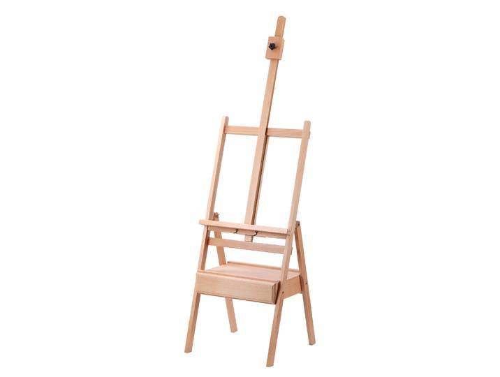 Staffelei Holz 150 - 190 cm mit Schublade