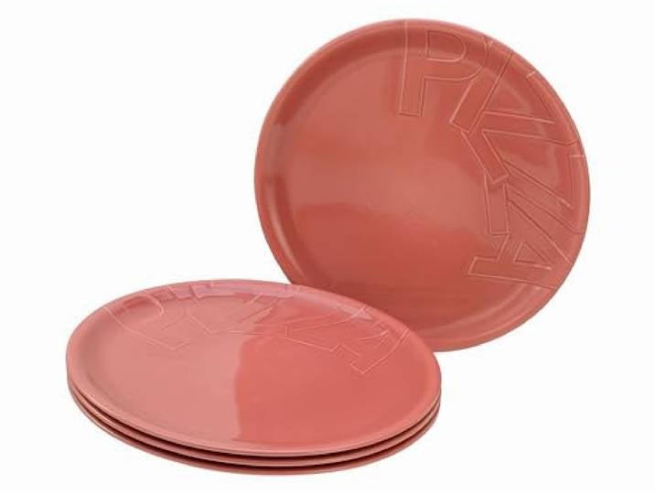 Creatable\, 21668 Série Gourmet Lot de 4 assiettes à pizza en porcelaine Passe au lave-vaisselle et au micro-ondes Fabriqué en Europe