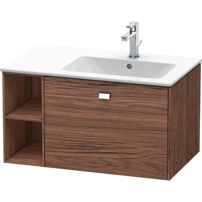 Duravit Brioso Waschtischunterbau BR401401021 820x479mm, Nussbaum Dunkel/Chrom, Regal rechts