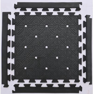 Imports Decor Rubber Tile with connectors (Set of 4) - N/A