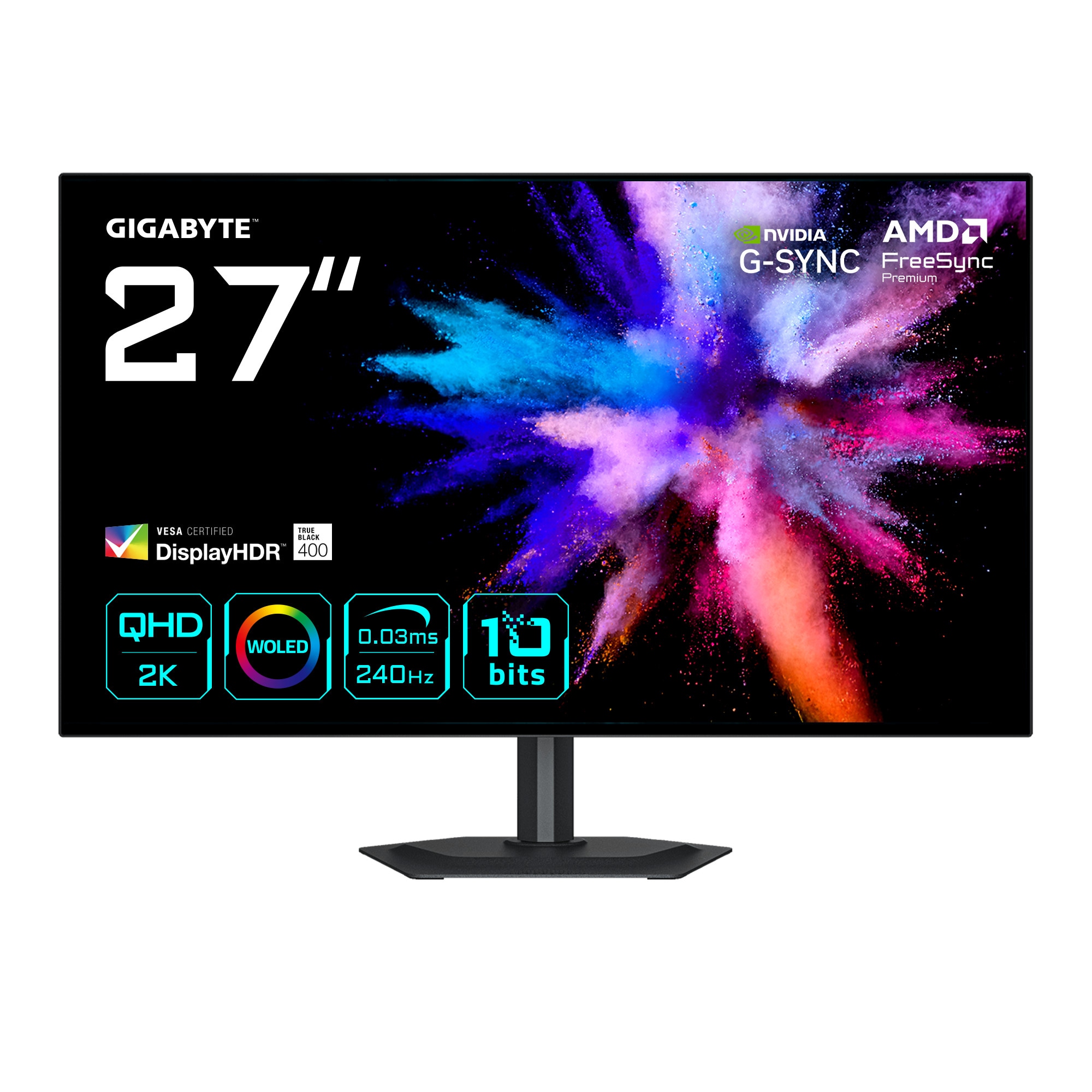 GIGABYTE GO27Q24G 27 Zoll QHD wOLED Gaming Monitor 240 Hz 16:9 DP/HDMI/USB-C 0,03ms