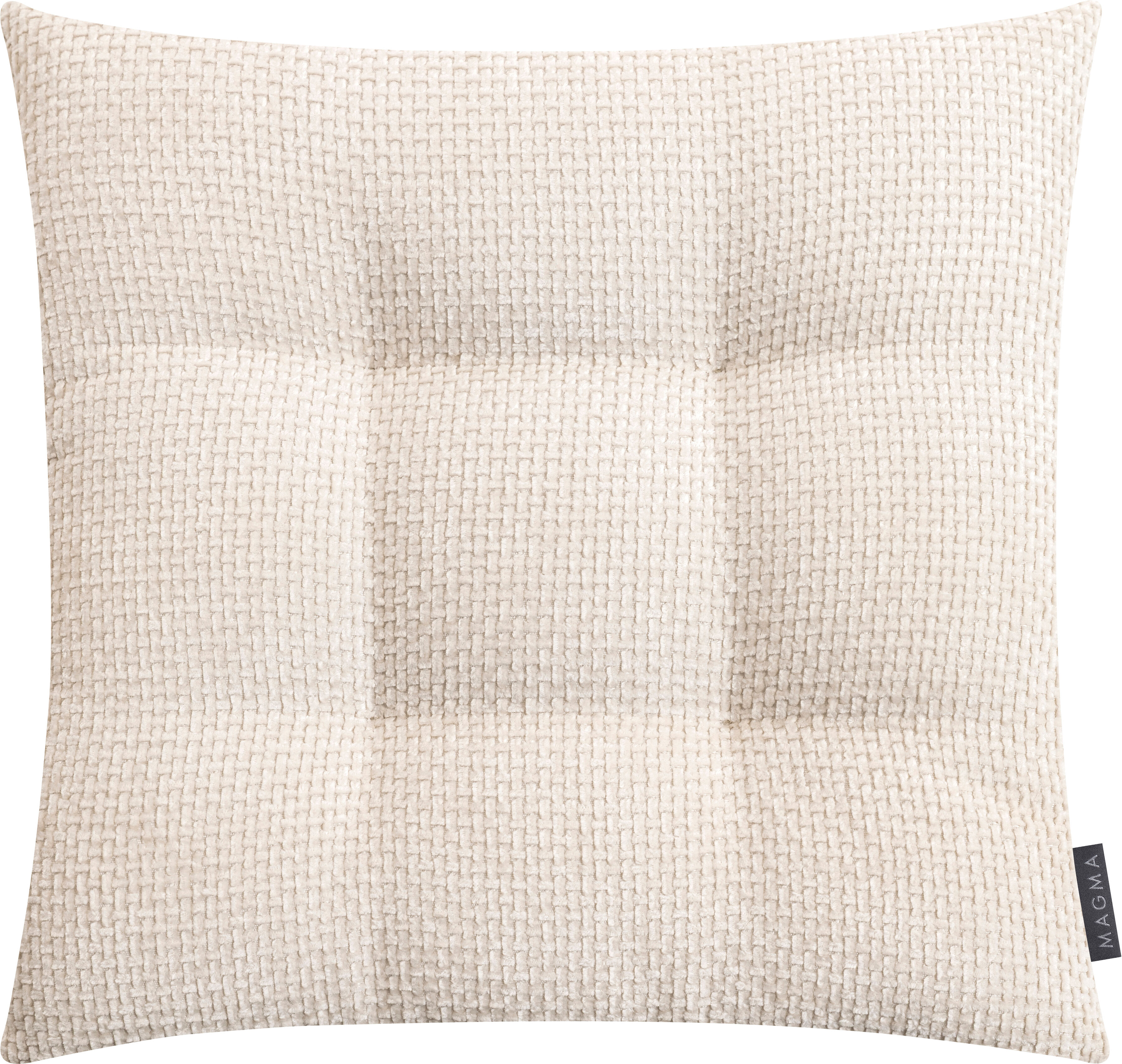 Stuhlkissen MAGMA HEIMTEX "ARLO Stuhlkissen Form 55", natur, gesteppt unifarben, B:35cm H:5cm L:35cm, Chenille, Faserbällchen (Polyester), Polyester, Dekokissen_Sitzkissen_Kissenhüllen, Stuhlkissen, Komfort trifft Stil: Hochwertiges Stuhlkissen mit robust