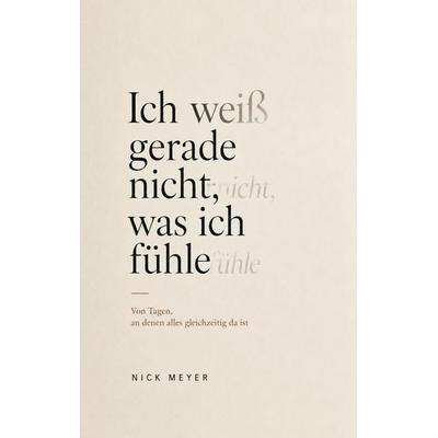 Ich weiß gerade nicht, was ich fühle, Taschenbuch von Nick Meyer, BoD – Books on Demand, 978-3-696-78704-2