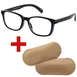 I Need You Lesebrille »Lucky« +1,50 dpt inkl. Brillenetui CARRY Gr. L schwarz, 3.9 cm