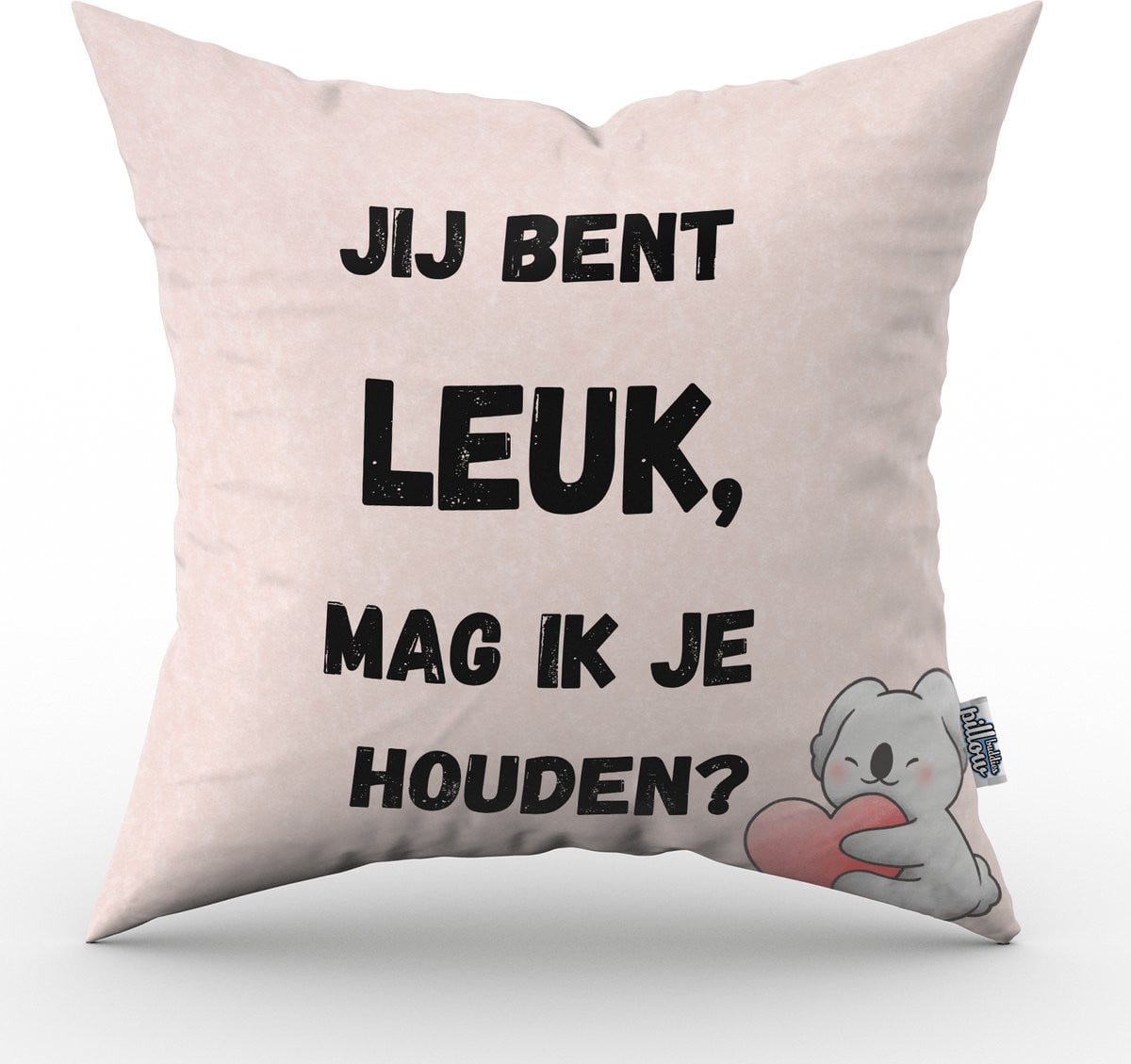 Valentijn kussen Jij bent leuk, mag ik je houden? - 50 cm - Polyester