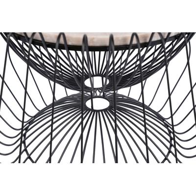 Beistelltisch KAYOOM "Malibu 325, Beistelltisch mit edler Marmorplatte", braun (braun, schwarz, schwarz, braun), B:60cm H:35cm T:60cm, Eisen, Marmor, Tische, Beistelltisch, ø-Marmorplatte: ca. 37 cm, angesagtes Metalldesign, pflegeleicht