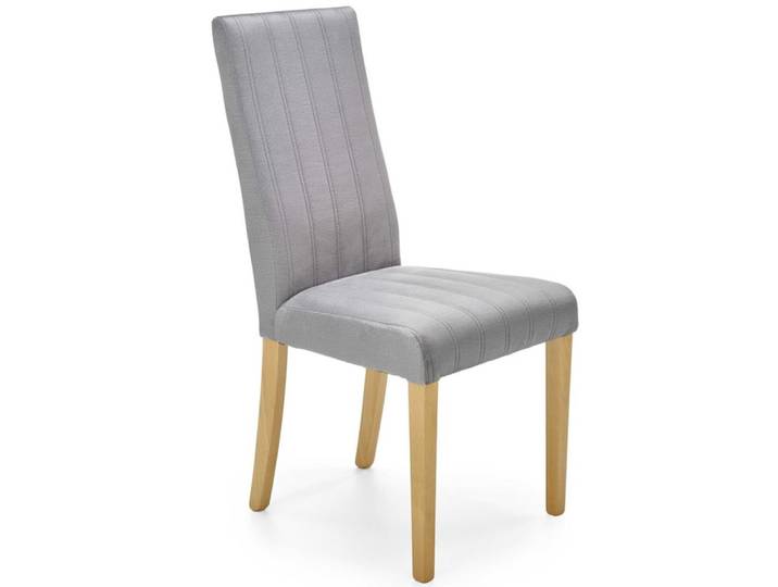 Chaise en velours de polyester gris matelassé