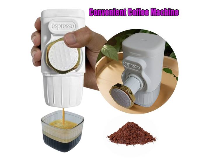 Machine à expresso portable Mini machine à expresso manuelle 2 en 1 petite machine à café de voyage cadeaux parfaits pour le camping pique-nique randonnée