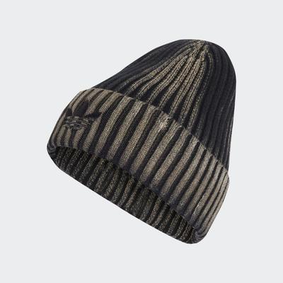 Beanie ADIDAS ORIGINALS "BEANIE MIT VERWASCHENER OPTIK", Herren, schwarz (schwarz, stone khaki), Obermaterial: 100% Baumwolle, Mützen Beanie