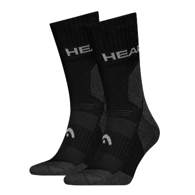 Socken HEAD "HEAD HIKING ALL CLIMATES CREW 2P", Herren, Gr. 35-38, Sockengröße, schwarz, Materialmix, Socken Socken, mit Logostickerei