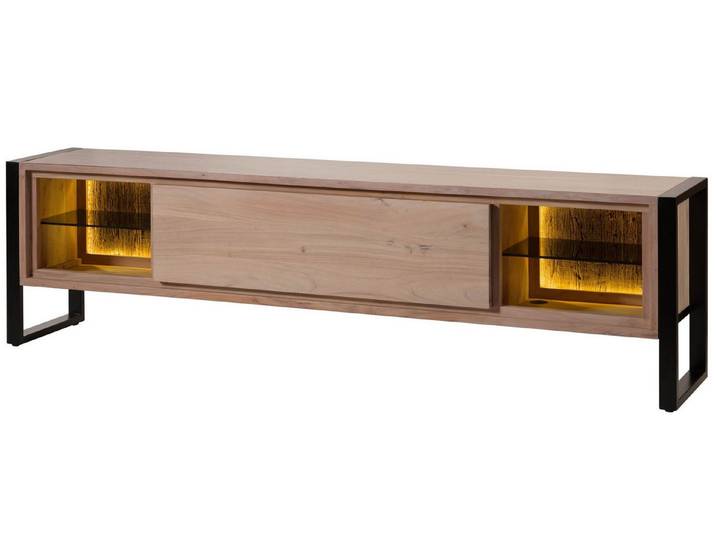 Massivmoebel24 Lowboard DENVER Akazie / Altholz Massivholz natur (Massivholz montiert 74 kg DENVER #117), Akazie / Altholz 220x40x60 cm natur lackiert
