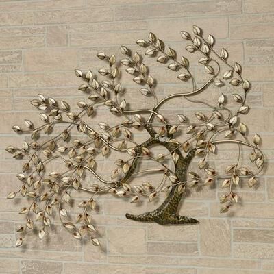 Regal Art & Gift Whispering Tree Metal Wall Sculpture Gold , Gold
