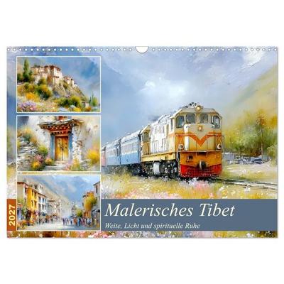 Malerisches Tibet. Weite, Licht und spirituelle Ruhe (Wandkalender 2027 DIN A3 quer), CALVENDO Monatskalender