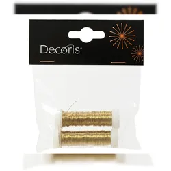 Christmas Decorations 2x 30m Basteldraht 0,3mm dünner Wickeldraht Bindedraht Floristik Lackdraht gold