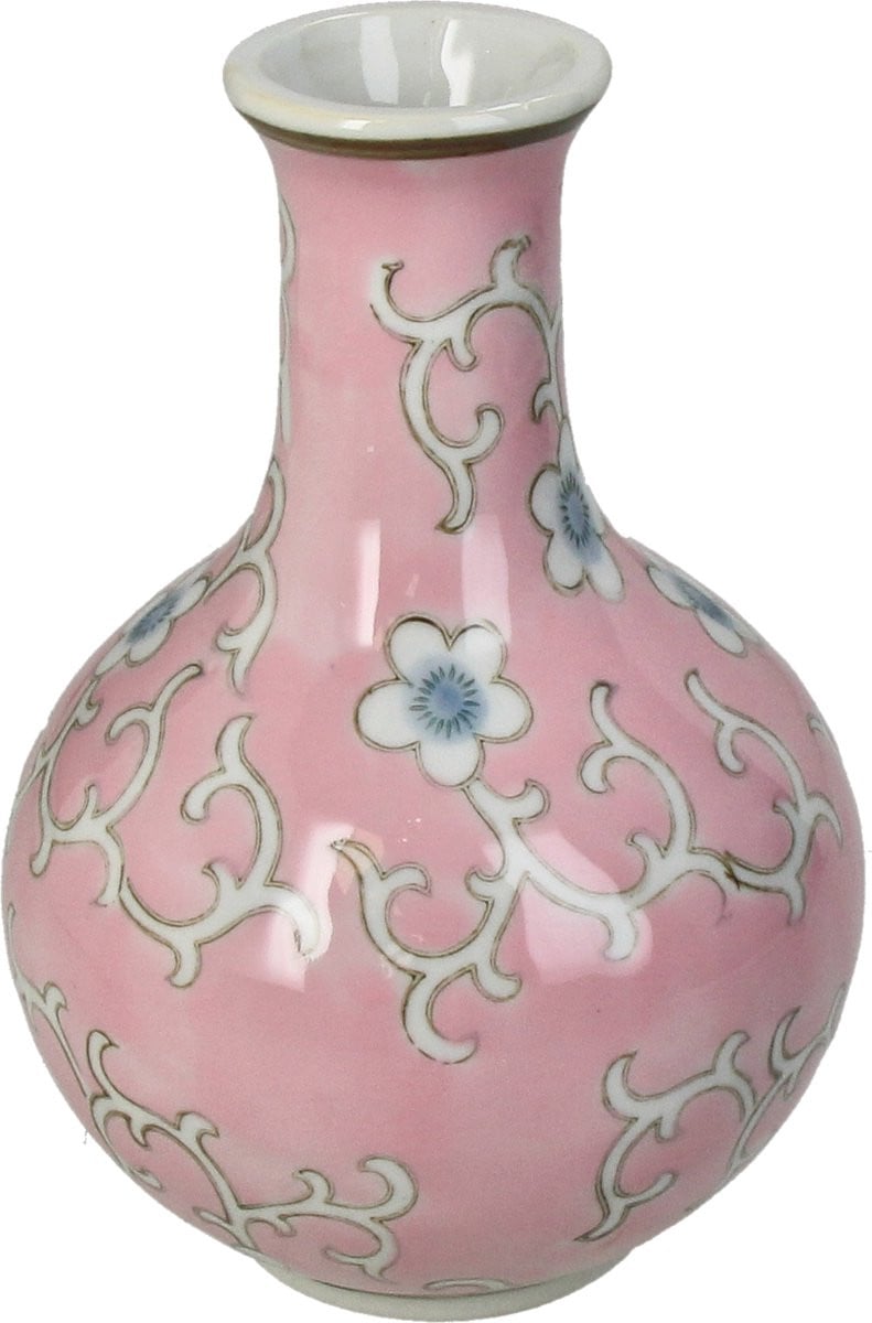 HD Collection Porseleinen Vaas Roze B/D/H: 12 x 12 x 17,5 cm