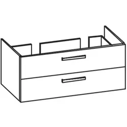 Artiqua 411 Waschtischunterschrank für D-Code 034812 Sangallo Grau quer, 411-WU2L-D33-7152-432 411-WU2L-D33-7152-432