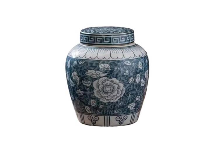 Keramik-Teedose, 13 cm, chinesischer Stil, versiegelte Aufbewahrung Teedose aus Keramik mit Deckel for die Aufbewahrung von Tee, Kaffee, Zucker und Gewürzen im Haushalt, 13 x 11,5 cm