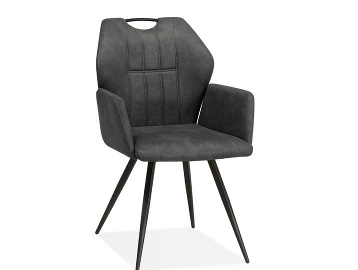 2er Set Maxfurn Puck Dining Stuhl mit Armlehne Metall/Zorro Stoff