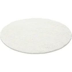 HOCHFLORTEPPICH RHEIN, einfarbig, aus Polypropylen, Creme, Ø 80 cm