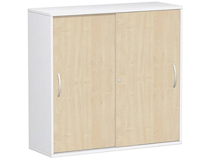 Gera Möbel Schranksystem Flex Schiebetürenschrank, Holzdekor, ahorn/weiß, 120 x 42.5 x 118.2 cm