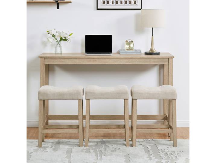 Ensemble de table de bar 4 pièces avec prise électrique, ensemble de table de bar avec chaises, table de bar avec tabourets