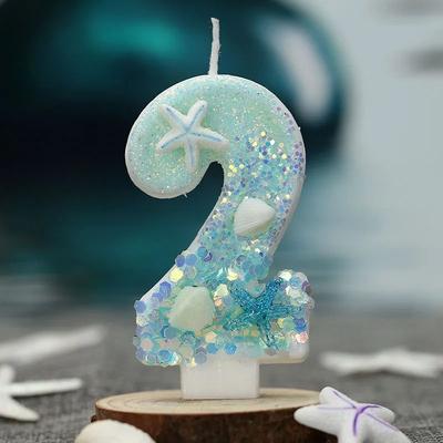 Uplift Treasures Ocean Beach Starfish Number Birthday Candle Decoration 2