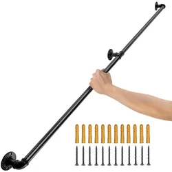 VEVOR 2 Stk. Retro Wasserrohr Handlauf 120cm Industrieller Geländer Schutzbügel Kohlenstoffstahl Industrieller Windeisen Korridor 200 kg Tragfähigkeit Geeignet für Handläufe im Innen-/Außenbereich