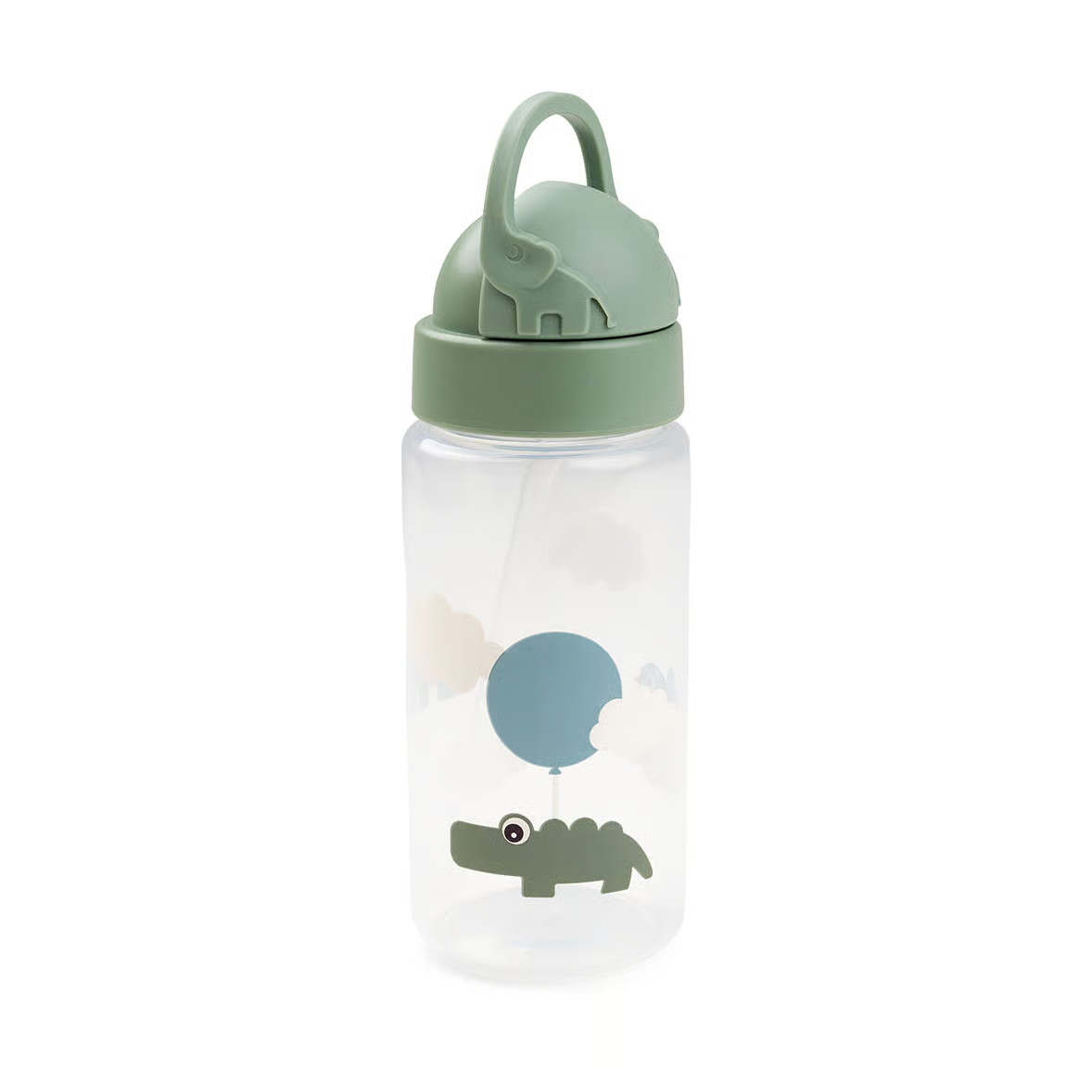 Done by deer Happy Clouds fles met rietje Green
