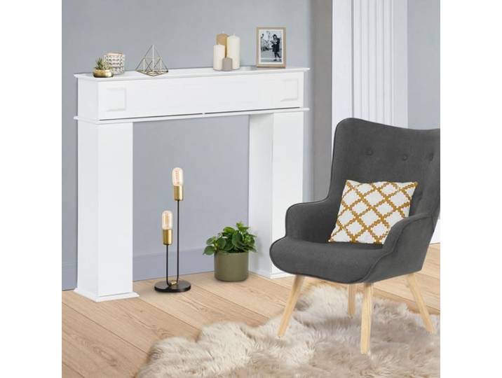 IDMARKET Console manteau de cheminée décorative avec rangements