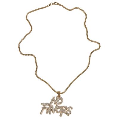 Edelstahlkette URBAN CLASSICS "Urban Classics Unisex No Favor Necklace", gold, Halsketten, Herren, onesize, Baumwolle, Edelstahlkette