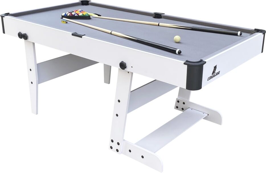 Cougar Table de billard pliable accessoires inclus grise 79x153x77cm Blanc 153x79x77cm