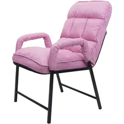 Esszimmerstuhl MCW-K40, Stuhl Polsterstuhl, 160kg belastbar Rückenlehne verstellbar Metall ~ Stoff/Textil rosa