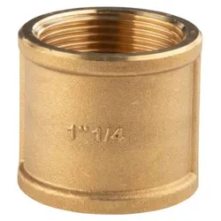Messing Gewinde-Fitting Muffe 1 1/4"IG - 1 1/4"IG (DN 32) - schwere Ausführung