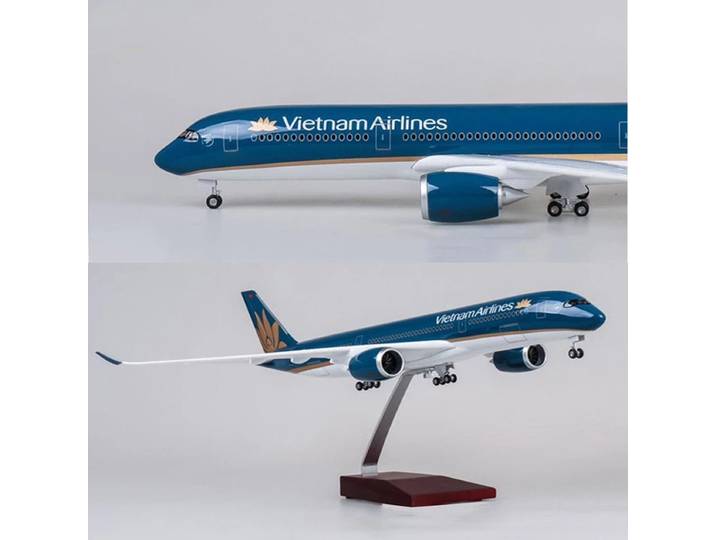 47CM Vietnam Airlines Airbus A350 Dreamliner modèle avion résine avion Miniature W lumière et roues pour cadeau de Collection