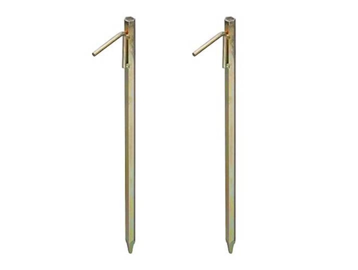 Relaxdays\, jaune Piquets de fixation au sol XXL Lot de 2 Acier galvanisé\, sardines tente\, bâche\, tonnelle\, hauteur 51 cm